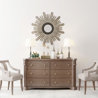 美式装饰柜椅子组合