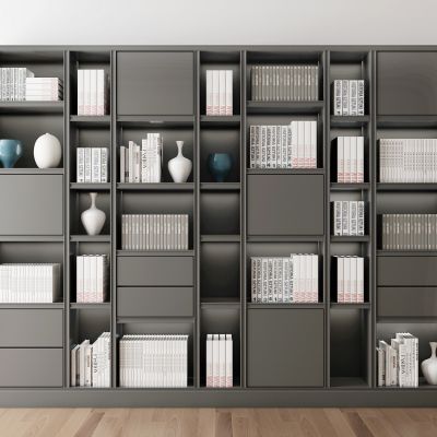 现代书籍书柜组合