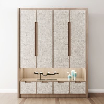 新中式实木衣柜摆件组合