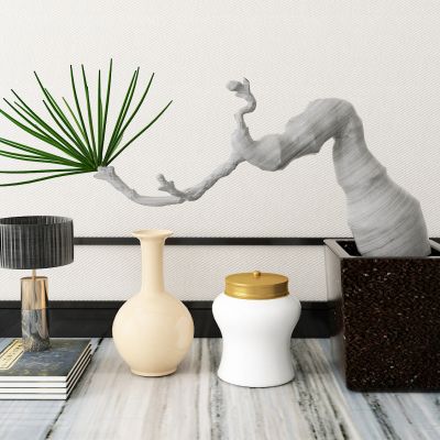 新中式盆栽瓷器摆件组合