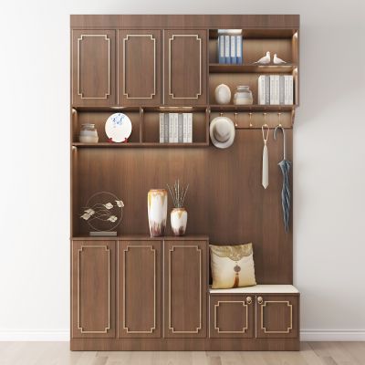 新中式鞋柜摆件书籍组合