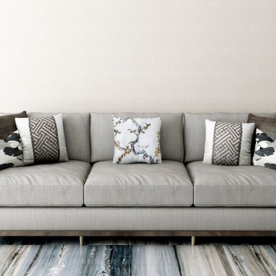 新中式多人沙发