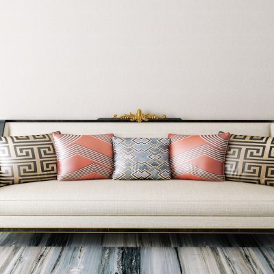 新中式多人沙发