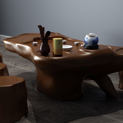 根雕茶海，茶座