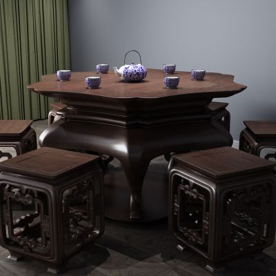 根雕茶海，茶座