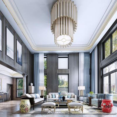 新中式别墅客厅