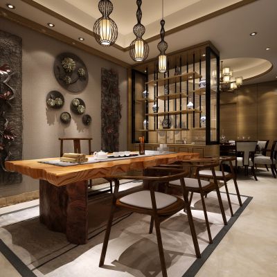 中式茶室、餐厅