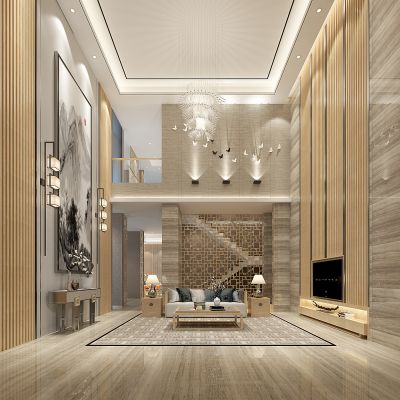 中式混搭别墅客厅