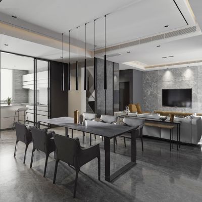 现代简约客厅餐厅