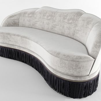 后现代多人弧形沙发