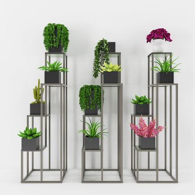 现代简约植物架盆栽植物组合