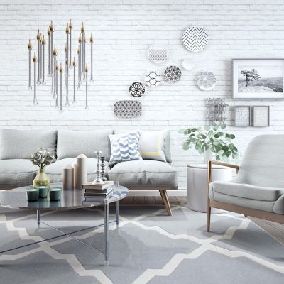 现代北欧休闲沙发椅子组合