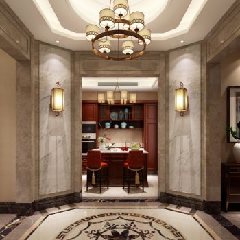 欧式古典轻奢餐厅过道