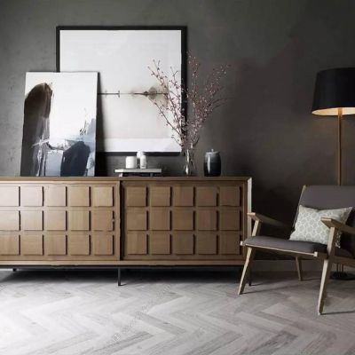 现代冷淡风休闲单人椅、边柜组合