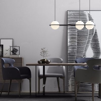 现代餐桌椅组合