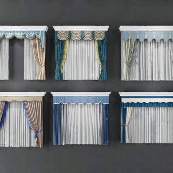 现代新中式窗帘组合