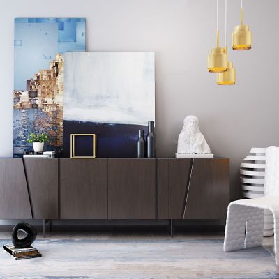 北欧边柜单人椅组合