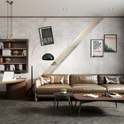 工业风沙发茶几组合