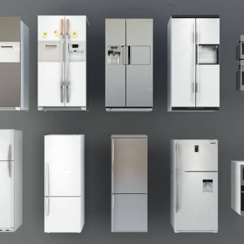 现代冰箱、烤箱组合