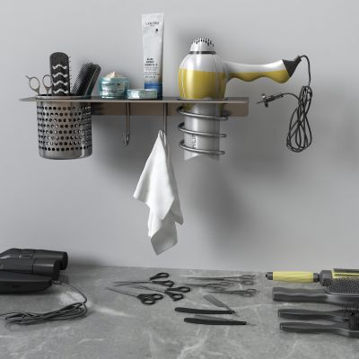 理发器，啫喱水，化妆品，剪刀，梳子3D模型