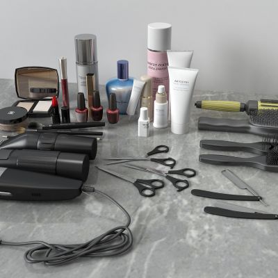 理发器，啫喱水，化妆品，剪刀，梳子