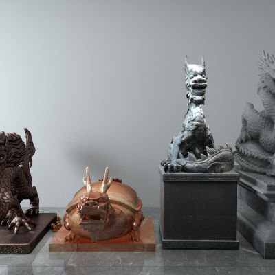 龙，乌龟，雕塑，青铜