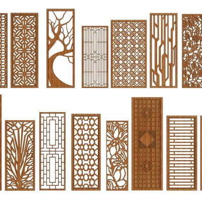 隔断屏风花格树叶