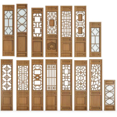 新中式门隔断组合