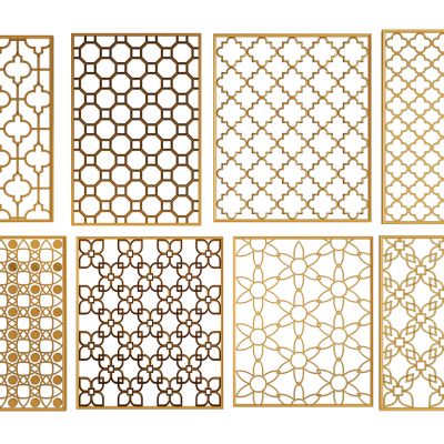 现代金属花格窗格组合