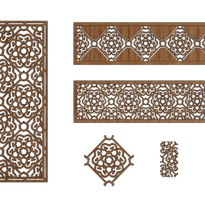 中式花纹镂空隔断