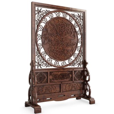 富贵花开中式雕花屏风