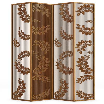 现代百叶折花屏风花格