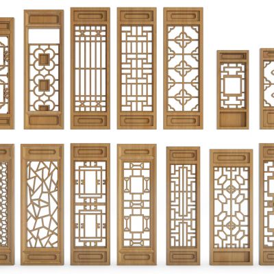 新中式门隔断组合