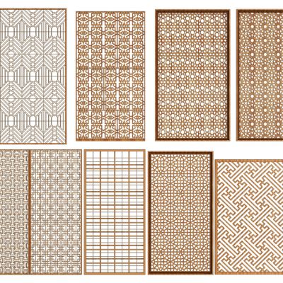 现代中式屏风东南亚花格