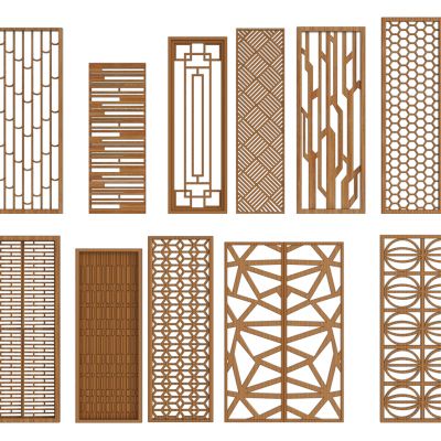 隔断屏风雕刻板花格