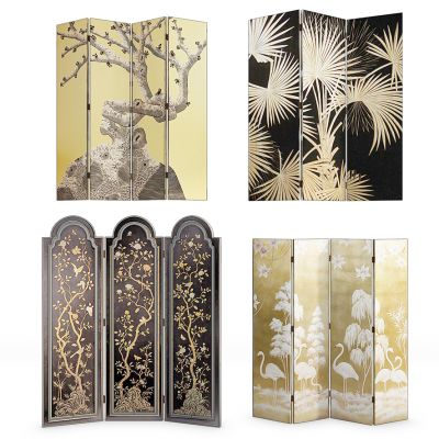 新中式屏风隔断组合