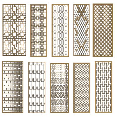 新中式屏风隔断组合