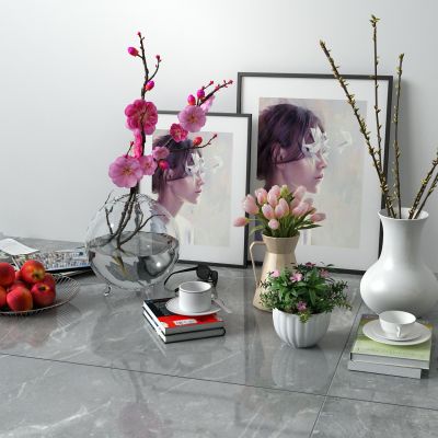 摆件，相框，花瓶，书籍