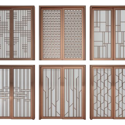 新中式推拉门组合