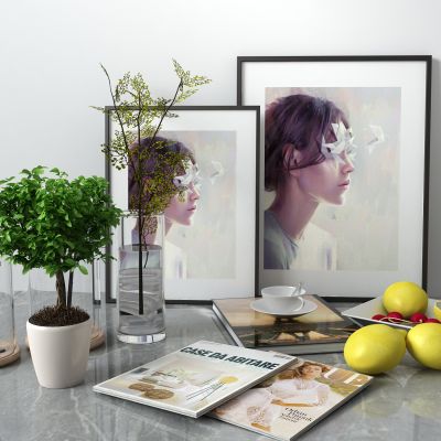 摆件，相框，花瓶，书籍