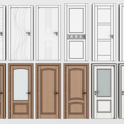 现代实木门组合