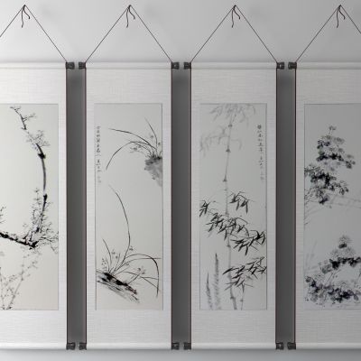 梅兰竹菊，挂画