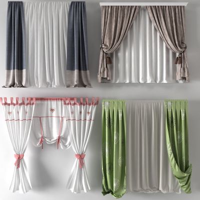 窗帘，纱帘，双层帘