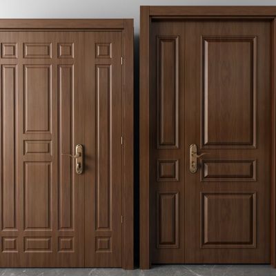 中式子母门，实木门