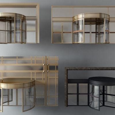 旋转门，不锈钢门