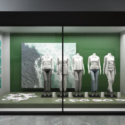 橱窗，模特，衣服