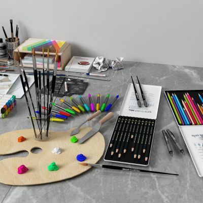 笔，画笔，颜料，纸