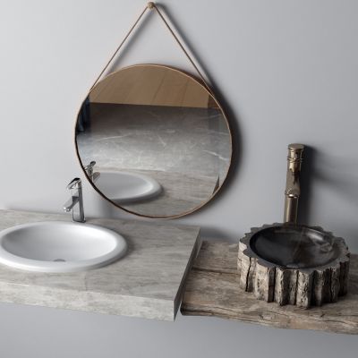 镜子，台盆，洗手盆，水龙头