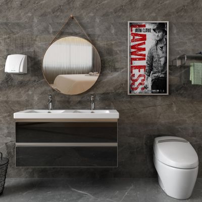 台盆，洗面盆，镜子，马桶，毛巾架