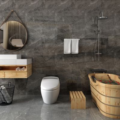 台盆，镜子，马桶，浴缸，花洒